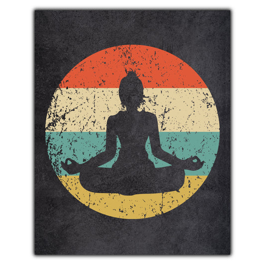 Yoga Pose Sports Icon Retro 8"x10" Wall Art Print