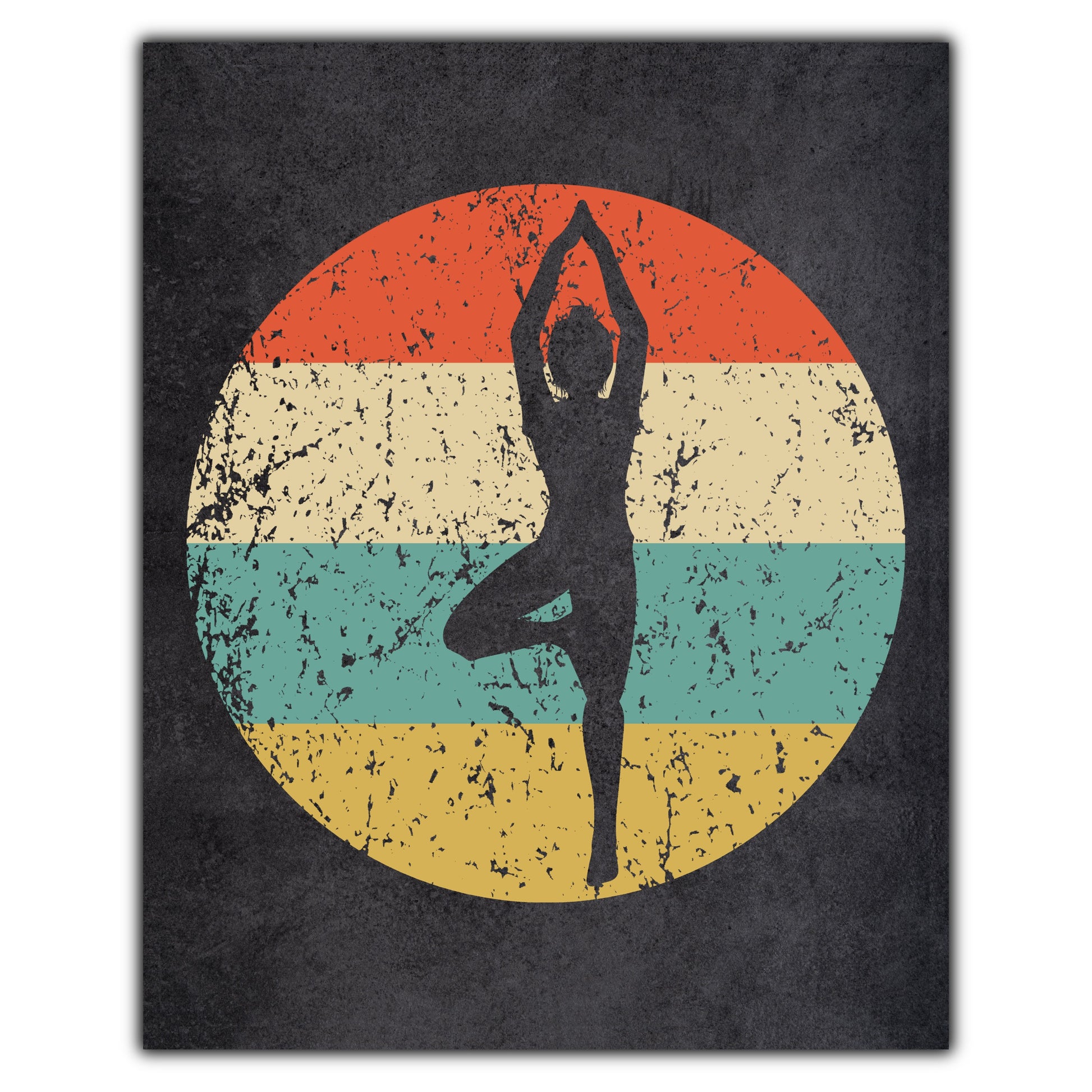 Yoga Pose Sports Icon Retro 8"x10" Wall Art Print