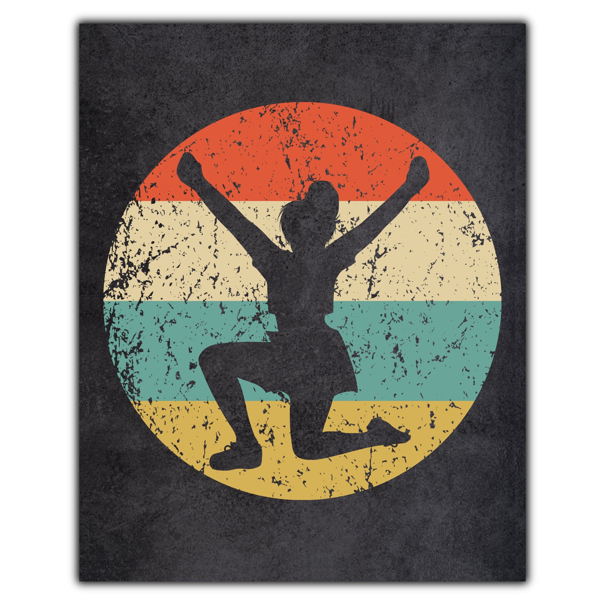Cheerleading Cheer Sports Icon Retro 8"x10" Wall Art Print