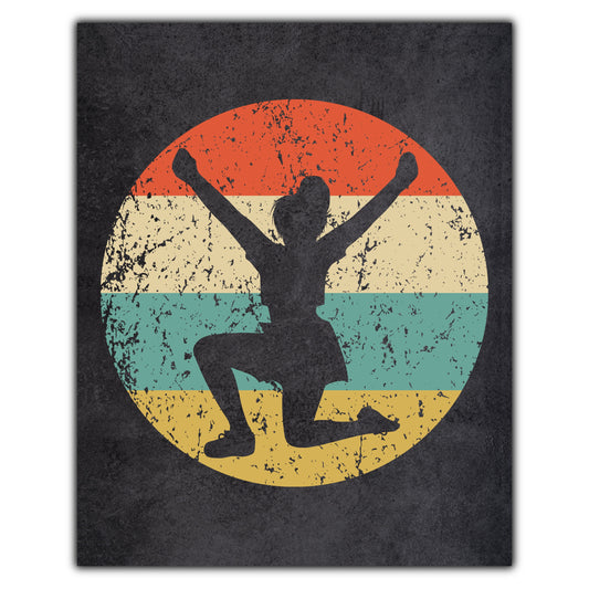 Cheerleading Cheer Sports Icon Retro 8"x10" Wall Art Print