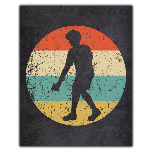 Cornhole Player Icon Retro 8"x10" Wall Art Print