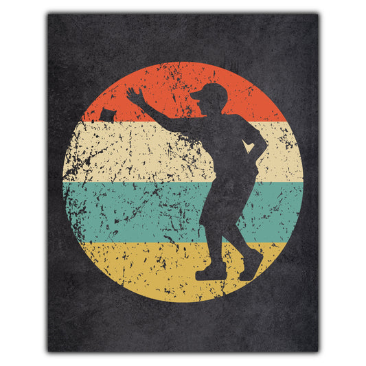 Cornhole Toss Icon Retro 8"x10" Wall Art Print