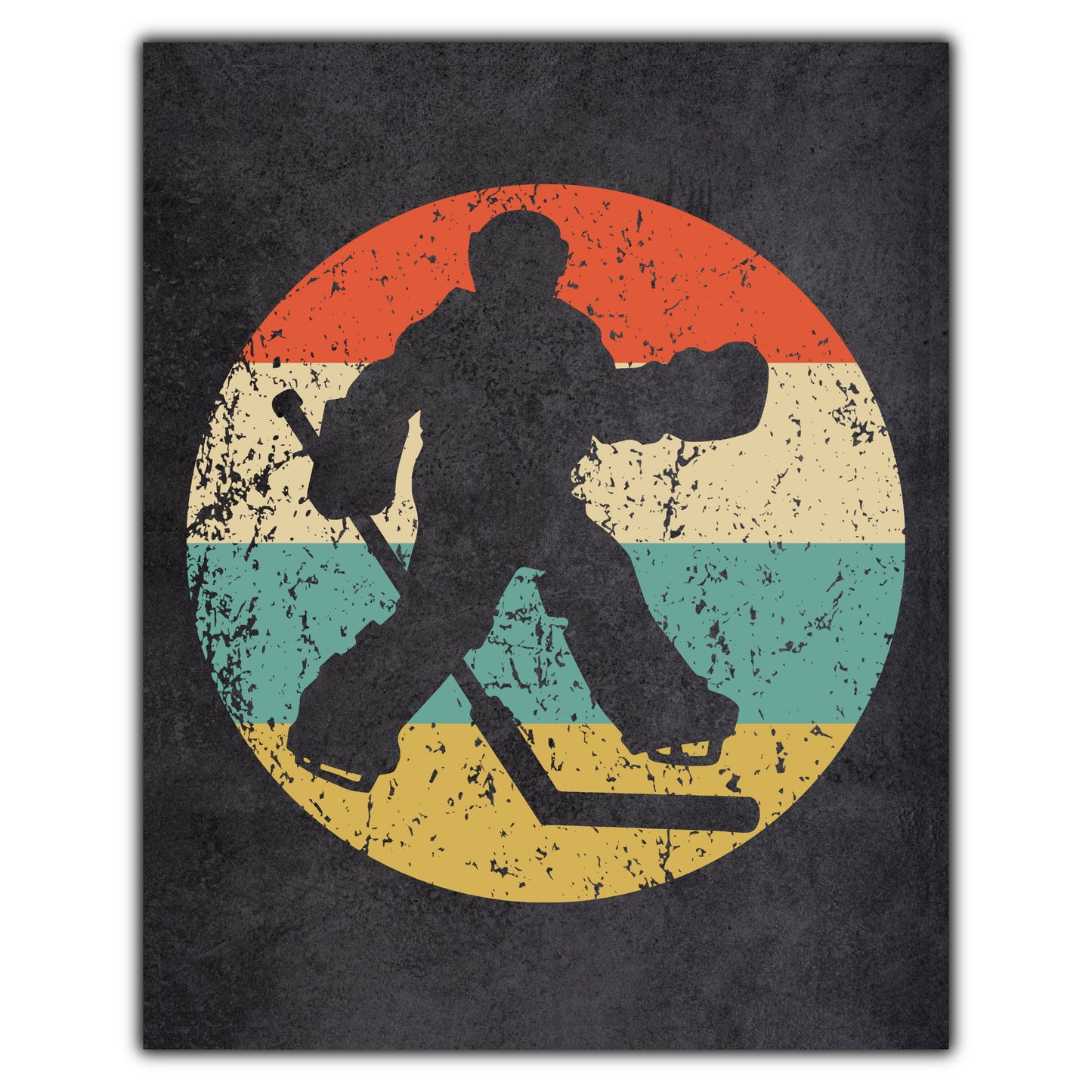 Hockey Goalie Hockey Player Sports Icon Retro 8"x10" Wall Art Print