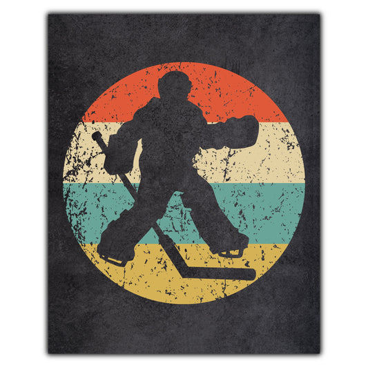 Hockey Goalie Hockey Player Sports Icon Retro 8"x10" Wall Art Print