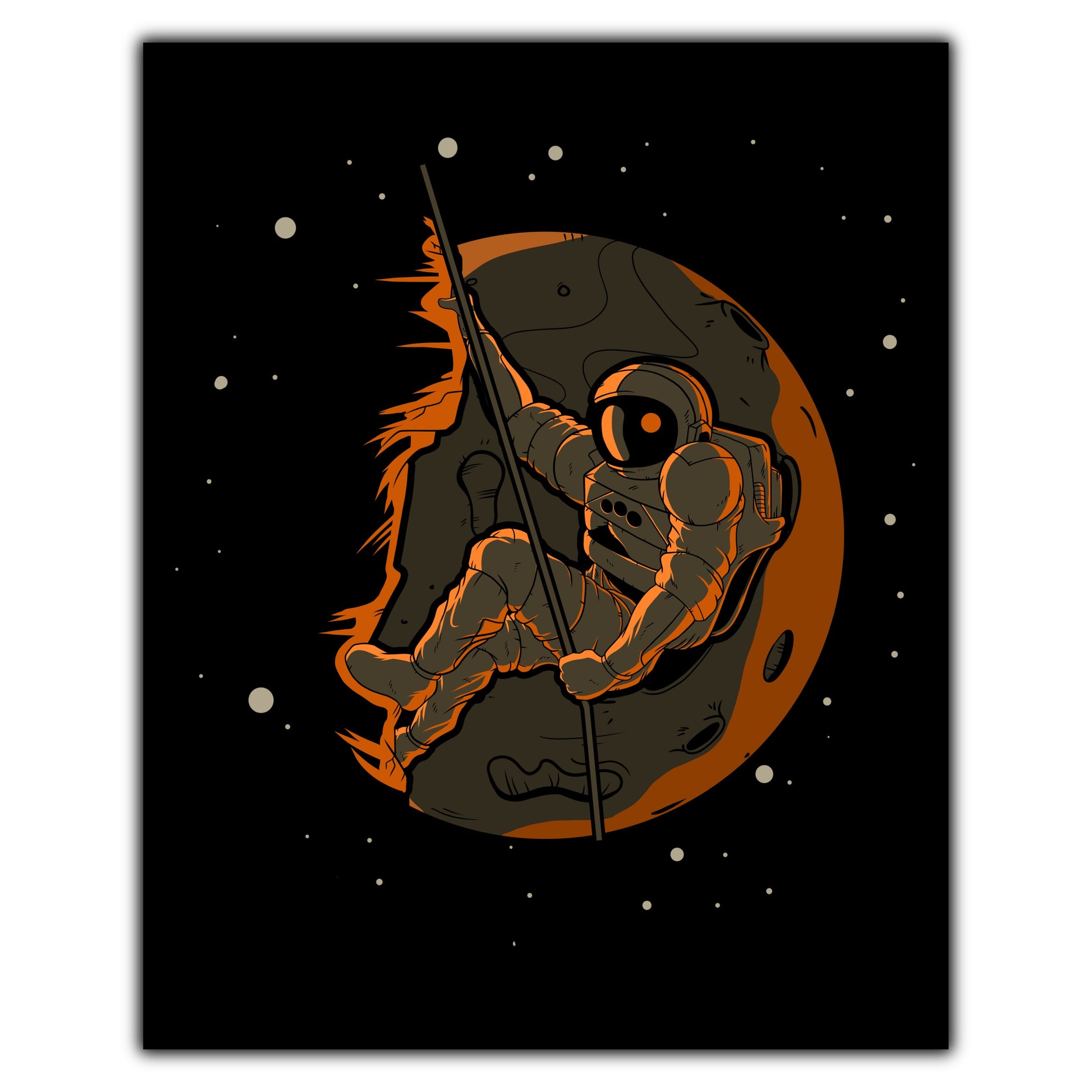 Rock Climbing Astronaut Outer Space Spaceman 8"x10" Wall Art Print