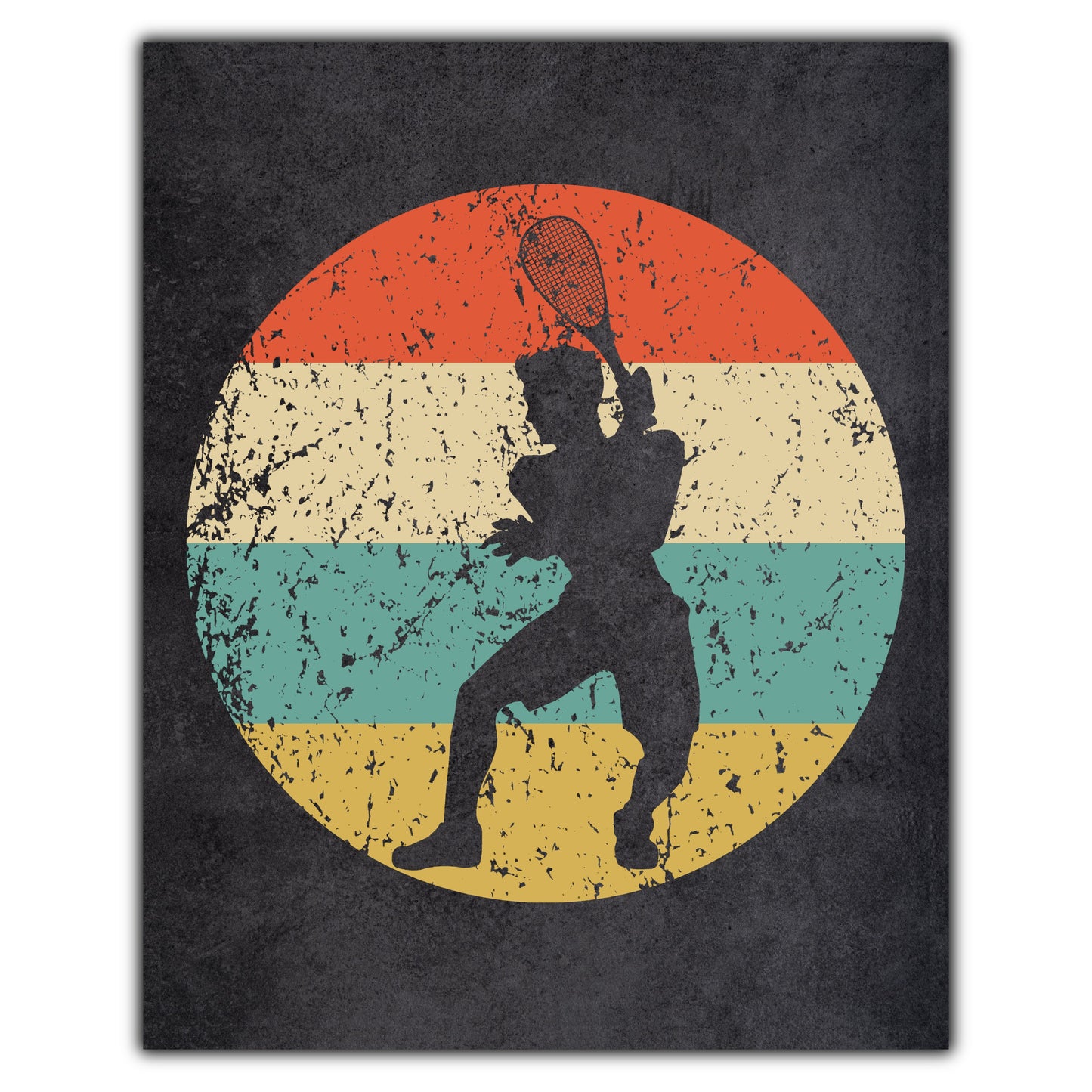 Racquetball Player Sports Icon Retro 8"x10" Wall Art Print
