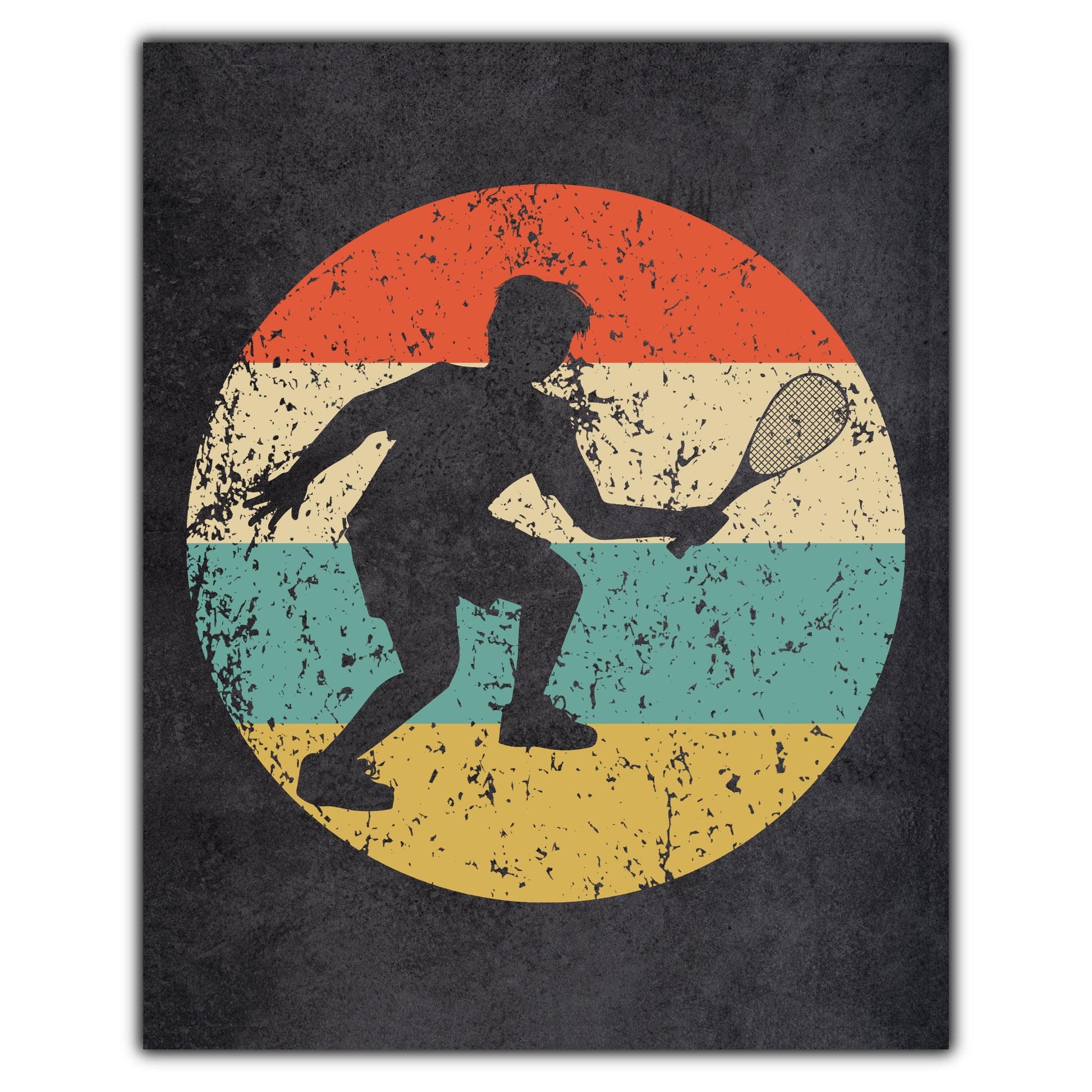 Racquetball Player Sports Icon Retro 8"x10" Wall Art Print