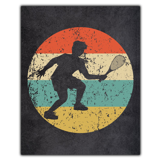 Racquetball Player Sports Icon Retro 8"x10" Wall Art Print