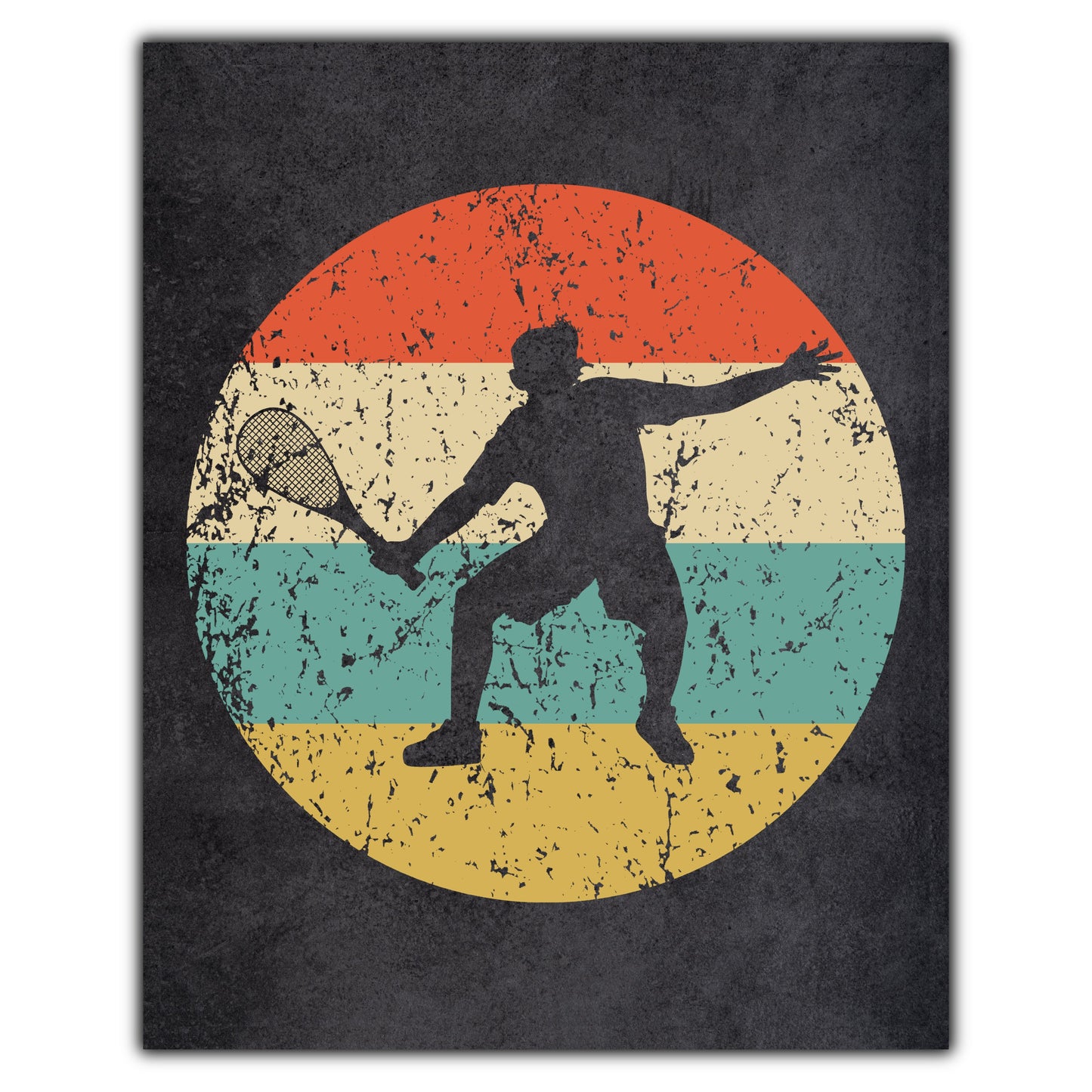 Racquetball Player Sports Icon Retro 8"x10" Wall Art Print