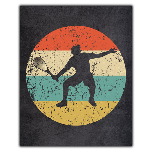 Racquetball Player Sports Icon Retro 8"x10" Wall Art Print