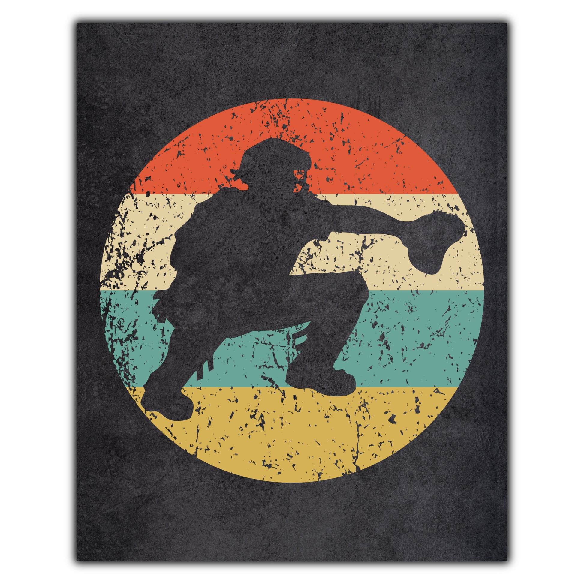 Baseball Catcher Sports Icon Retro 8"x10" Wall Art Print