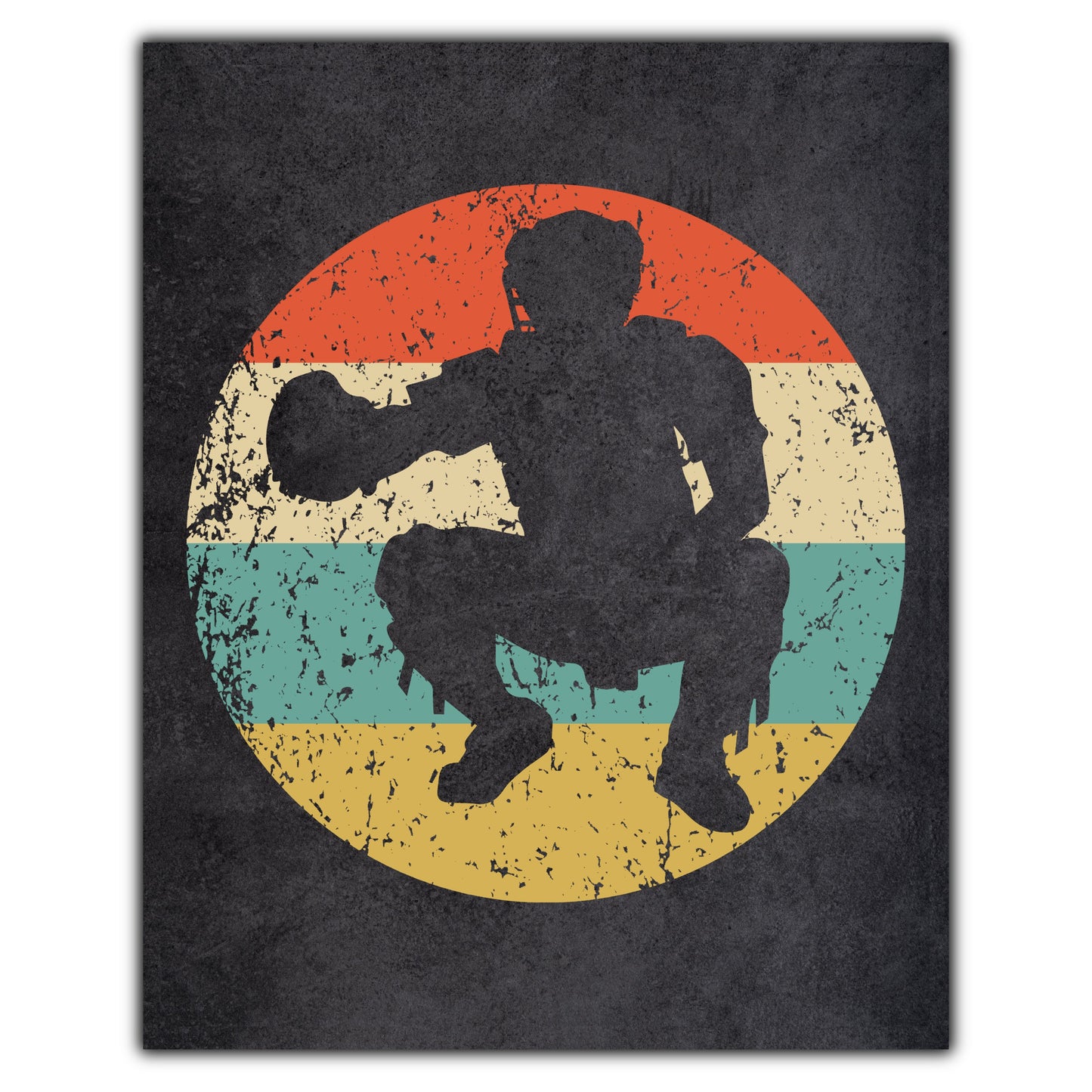 Baseball Catcher Sports Icon Retro 8"x10" Wall Art Print