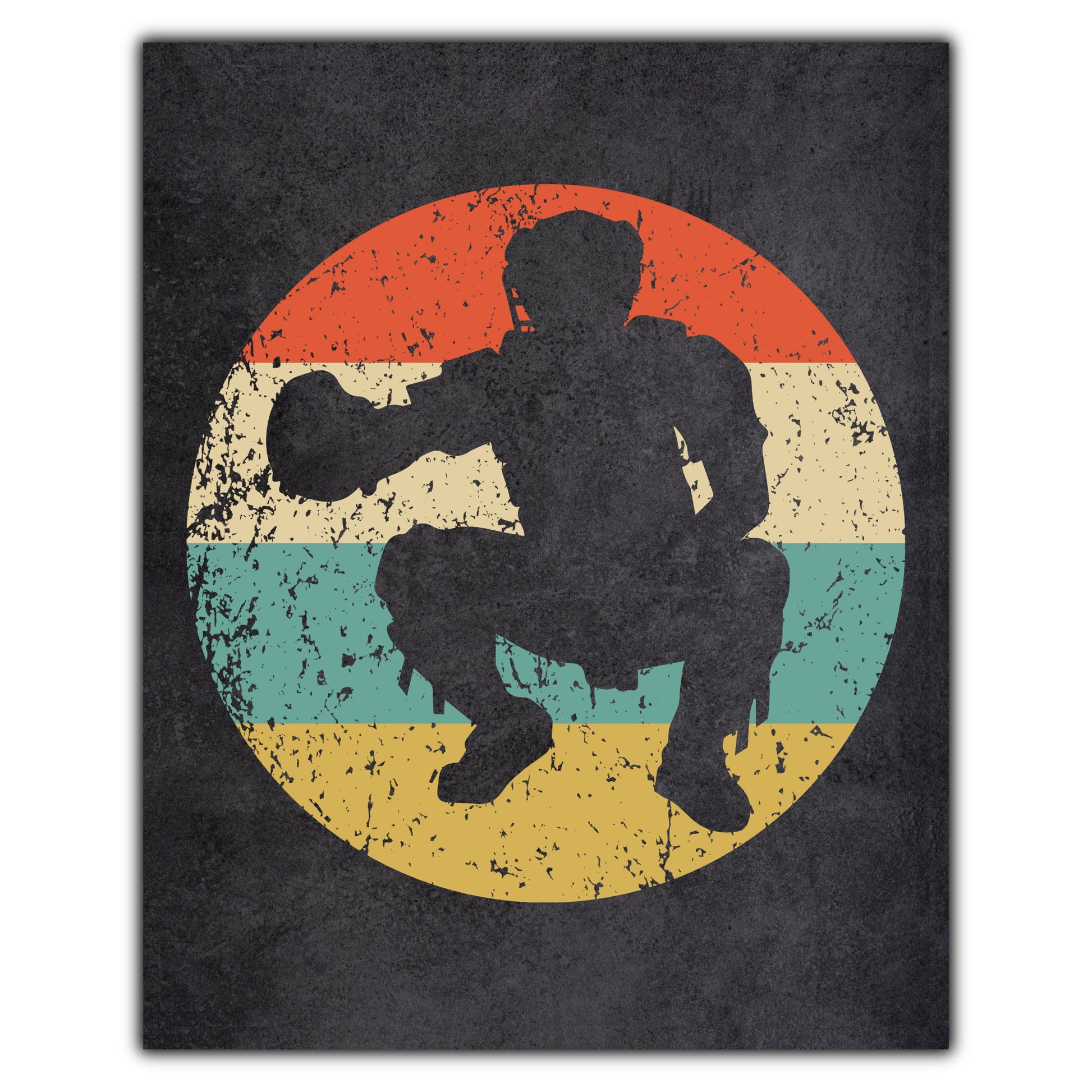 Baseball Catcher Sports Icon Retro 8"x10" Wall Art Print