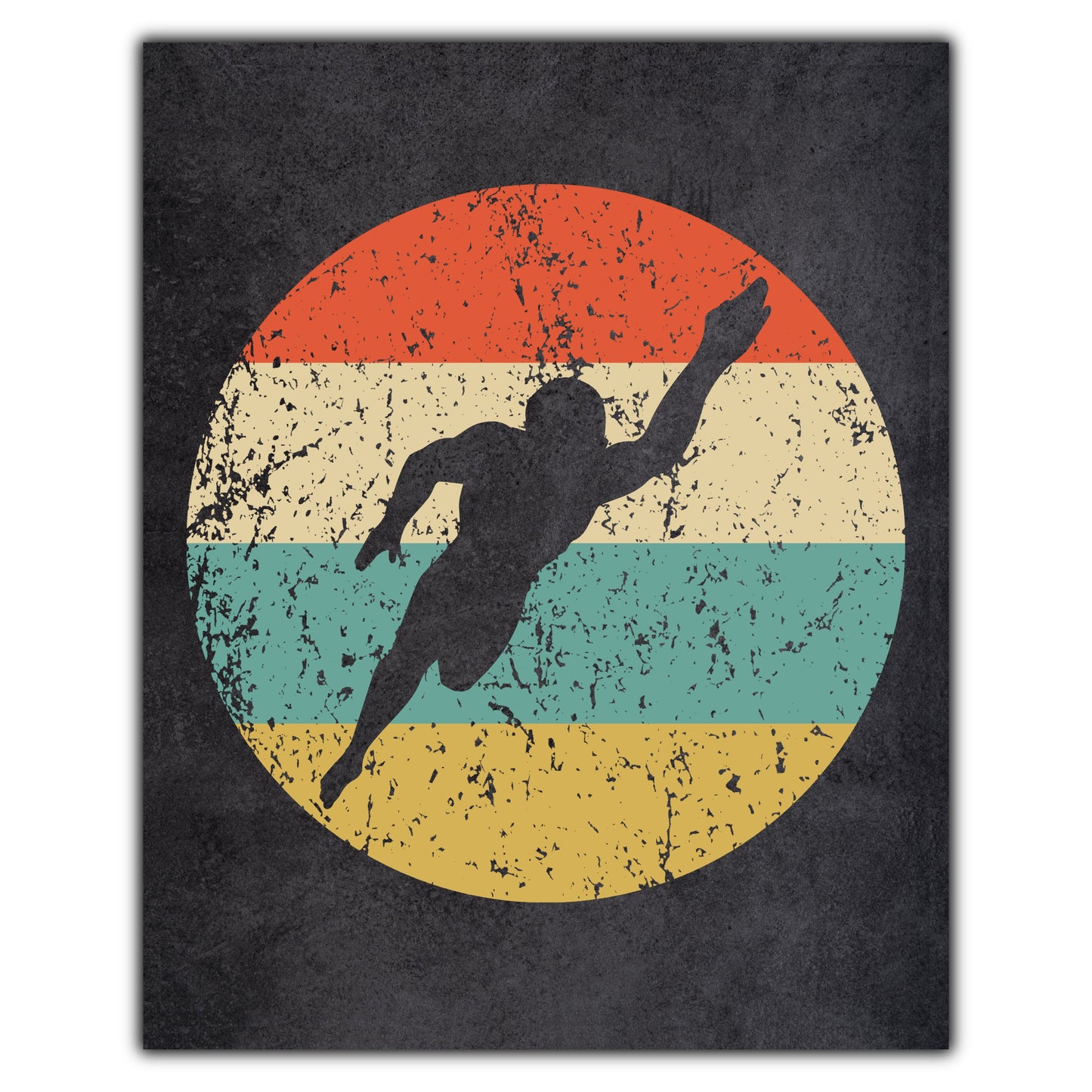 Swimmer Sports Icon Retro 8"x10" Wall Art Print