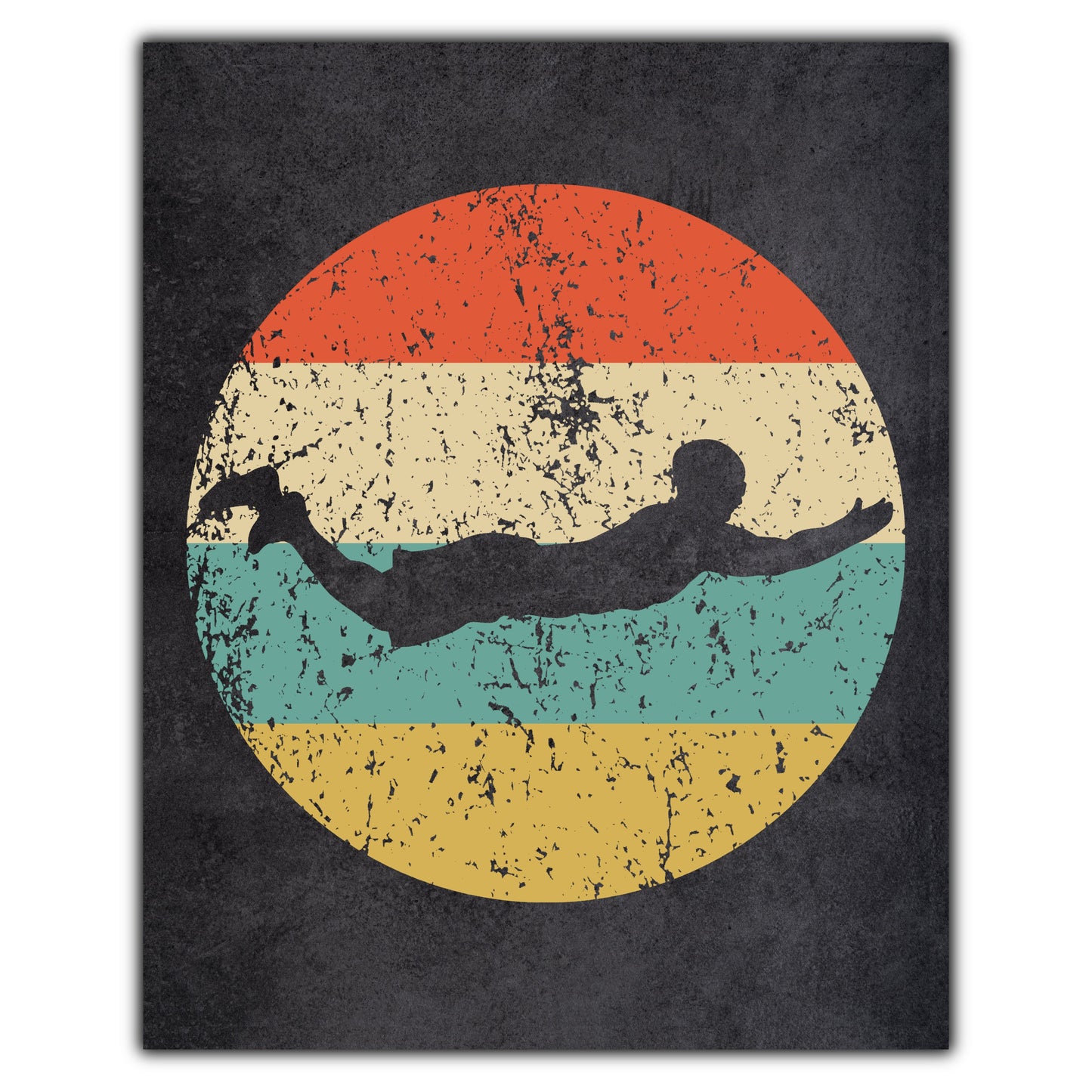Swimmer Sports Icon Retro 8"x10" Wall Art Print