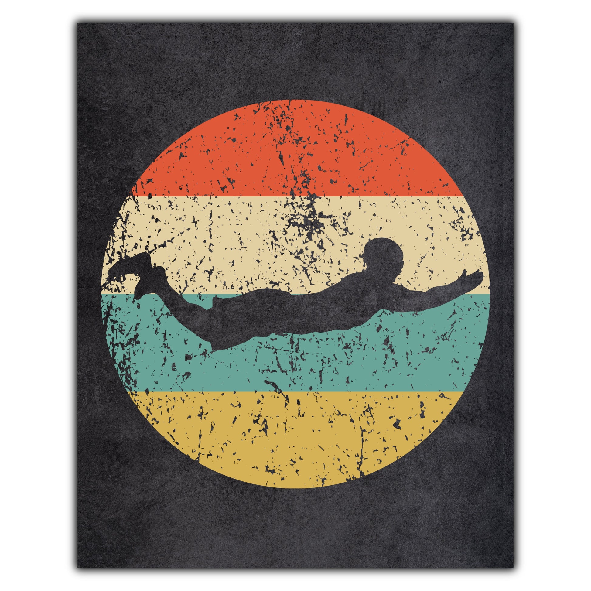 Swimmer Sports Icon Retro 8"x10" Wall Art Print