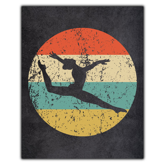 Gymnast Gymnastics Sports Icon Retro 8"x10" Wall Art Print