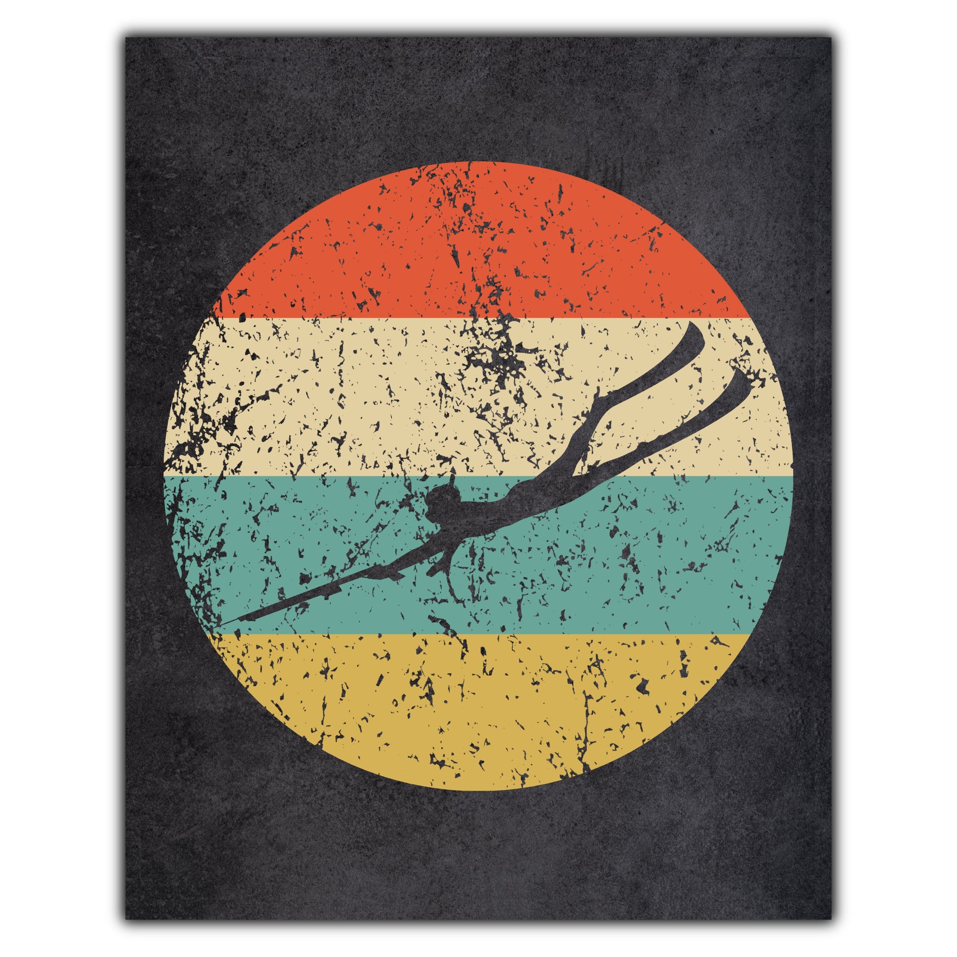 Spearfishing Sports Icon Retro 8"x10" Wall Art Print