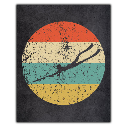 Spearfishing Sports Icon Retro 8"x10" Wall Art Print
