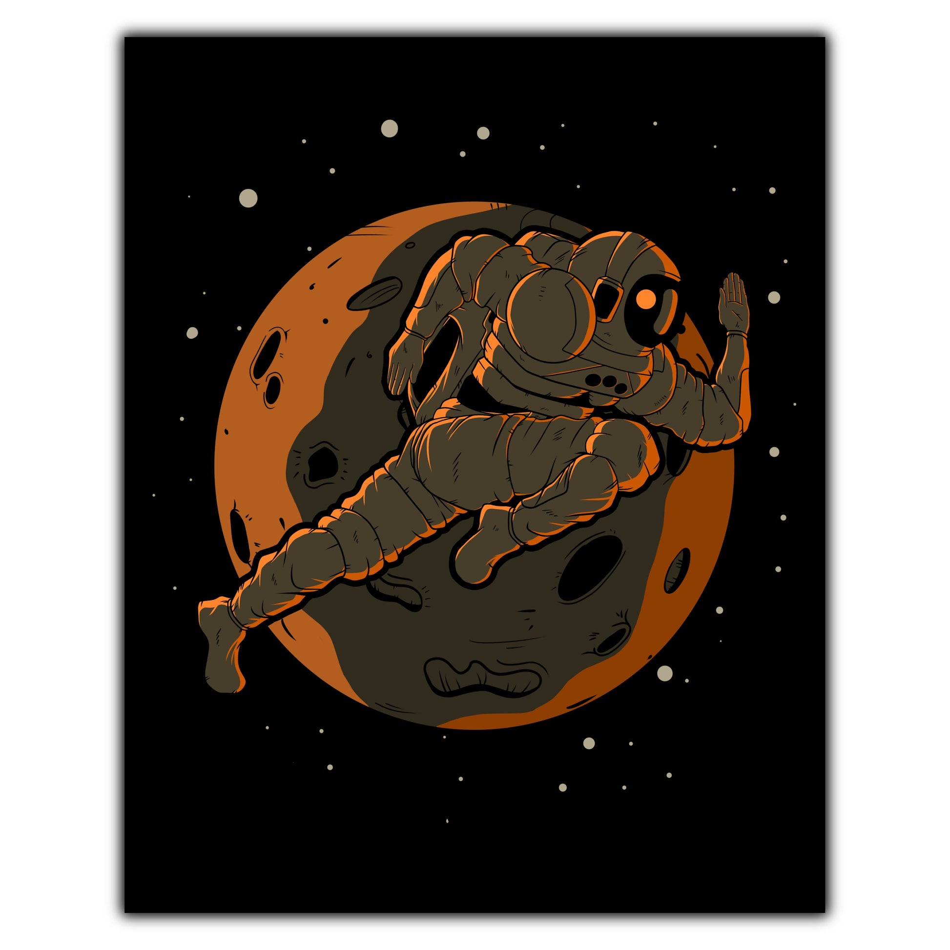 Running Astronaut Outer Space Spaceman 8"x10" Wall Art Print