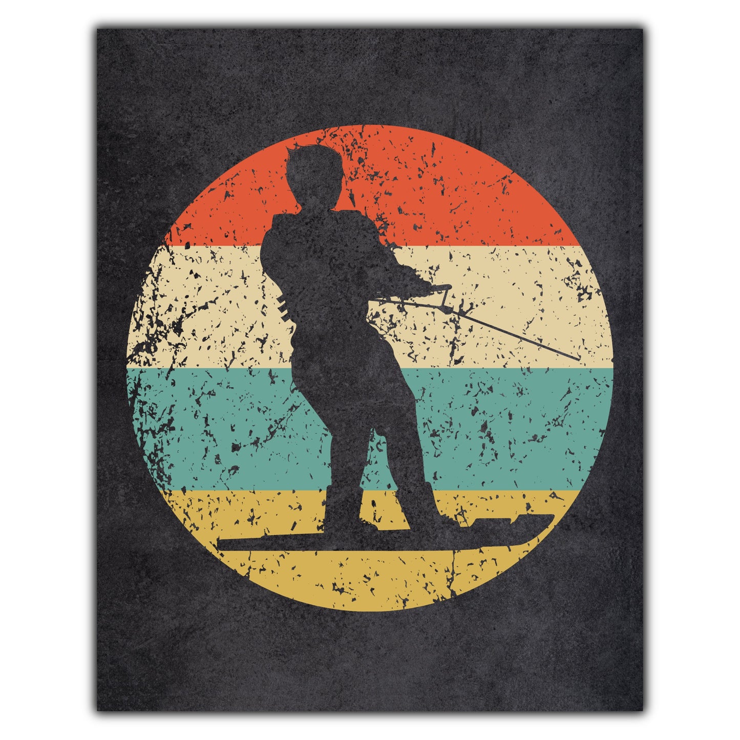 Waterskiing Waterskier Sports Icon Retro 8"x10" Wall Art Print