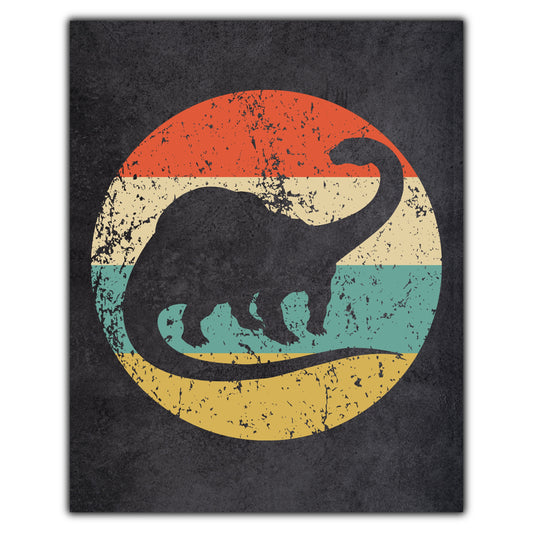 Brontosaurus Apatosaurus Dinosaur Icon Retro 8"x10" Wall Art Print