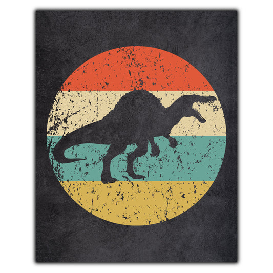 Spinosaurus Dinosaur Icon Retro 8"x10" Wall Art Print
