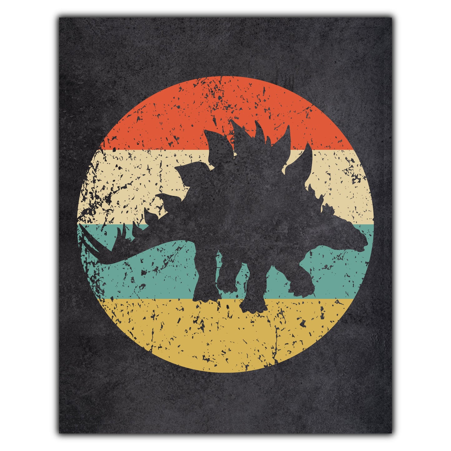 Stegosaurus Dinosaur Icon Retro 8"x10" Wall Art Print