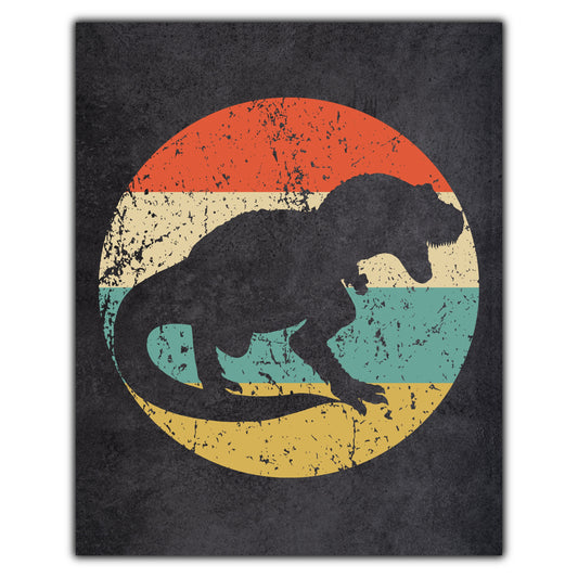 Tyrannosaurus Rex T Rex Dinosaur Icon Retro 8"x10" Wall Art Print