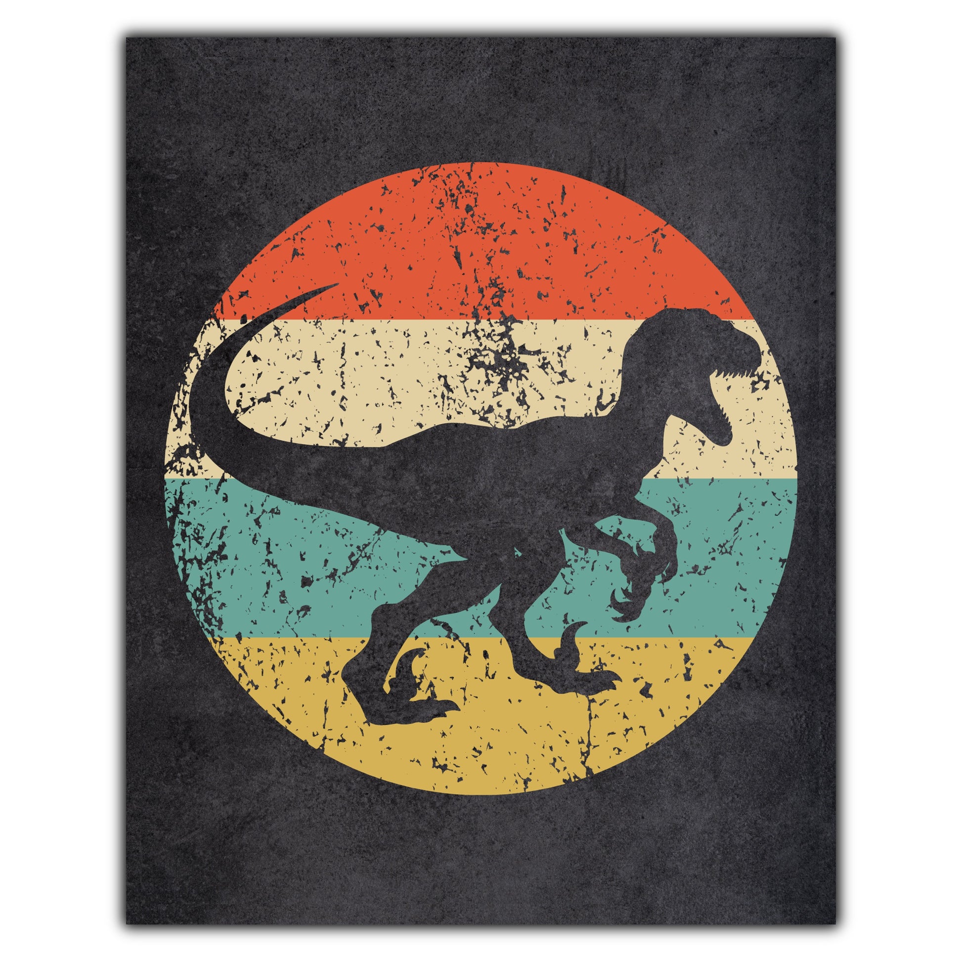 Velociraptor Raptor Dinosaur Icon Retro 8"x10" Wall Art Print