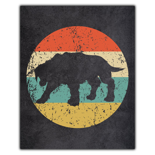 Saber-Toothed Tiger Smilodon Animal Icon Retro 8"x10" Wall Art Print