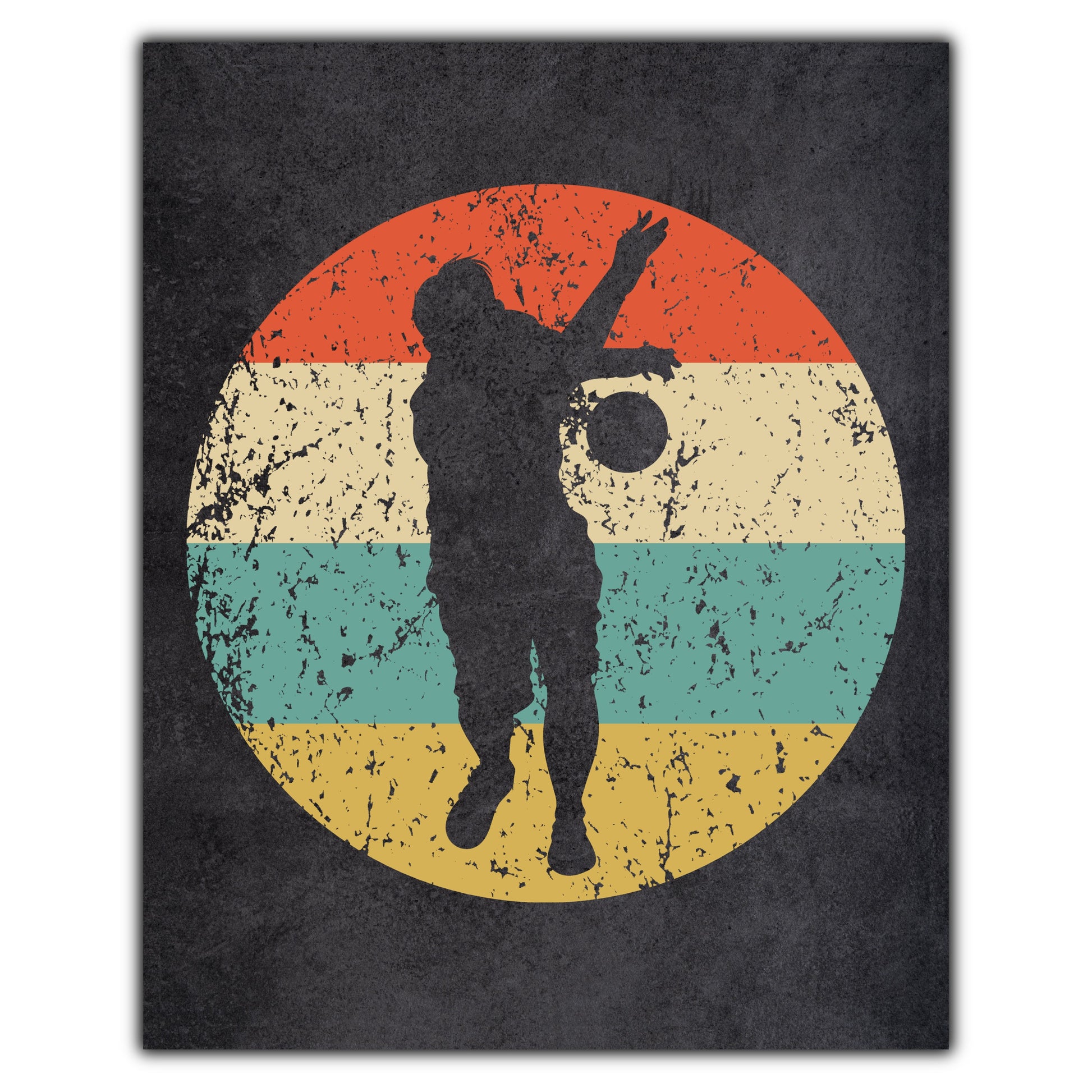 Bocce Ball Player Icon Retro 8"x10" Wall Art Print