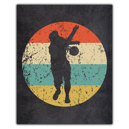 Bocce Ball Player Icon Retro 8"x10" Wall Art Print