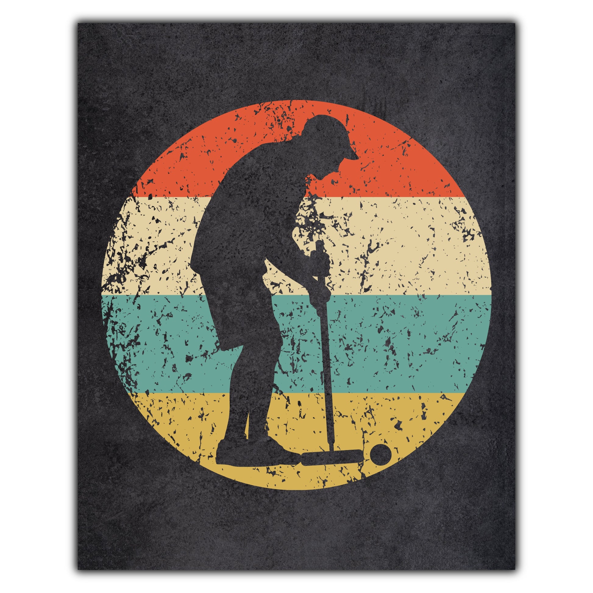 Croquet Player Icon Retro 8"x10" Wall Art Print