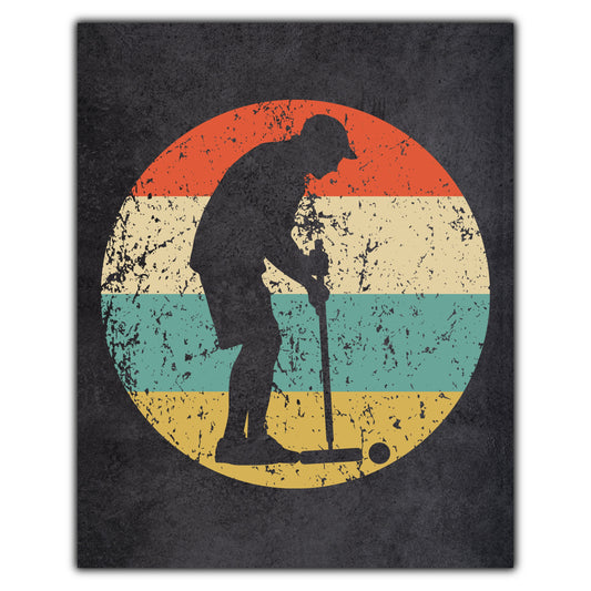 Croquet Player Icon Retro 8"x10" Wall Art Print