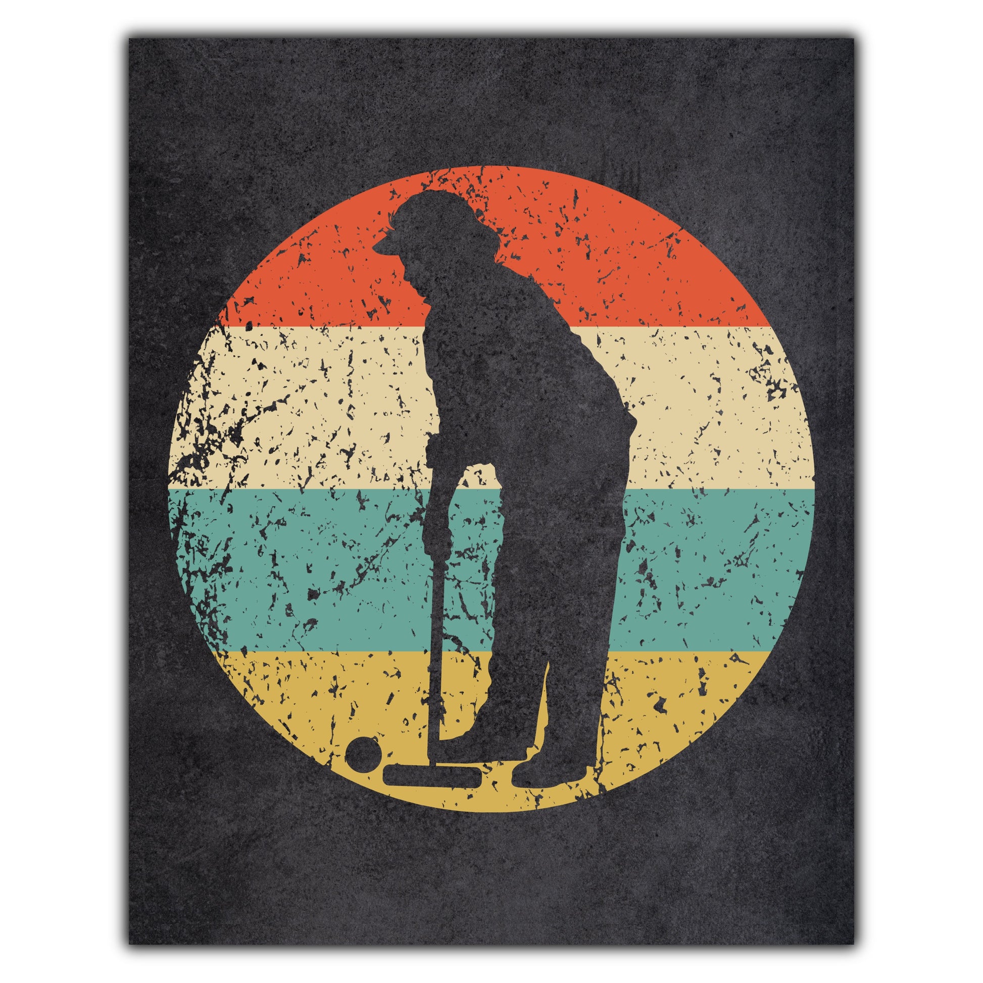 Croquet Player Icon Retro 8"x10" Wall Art Print