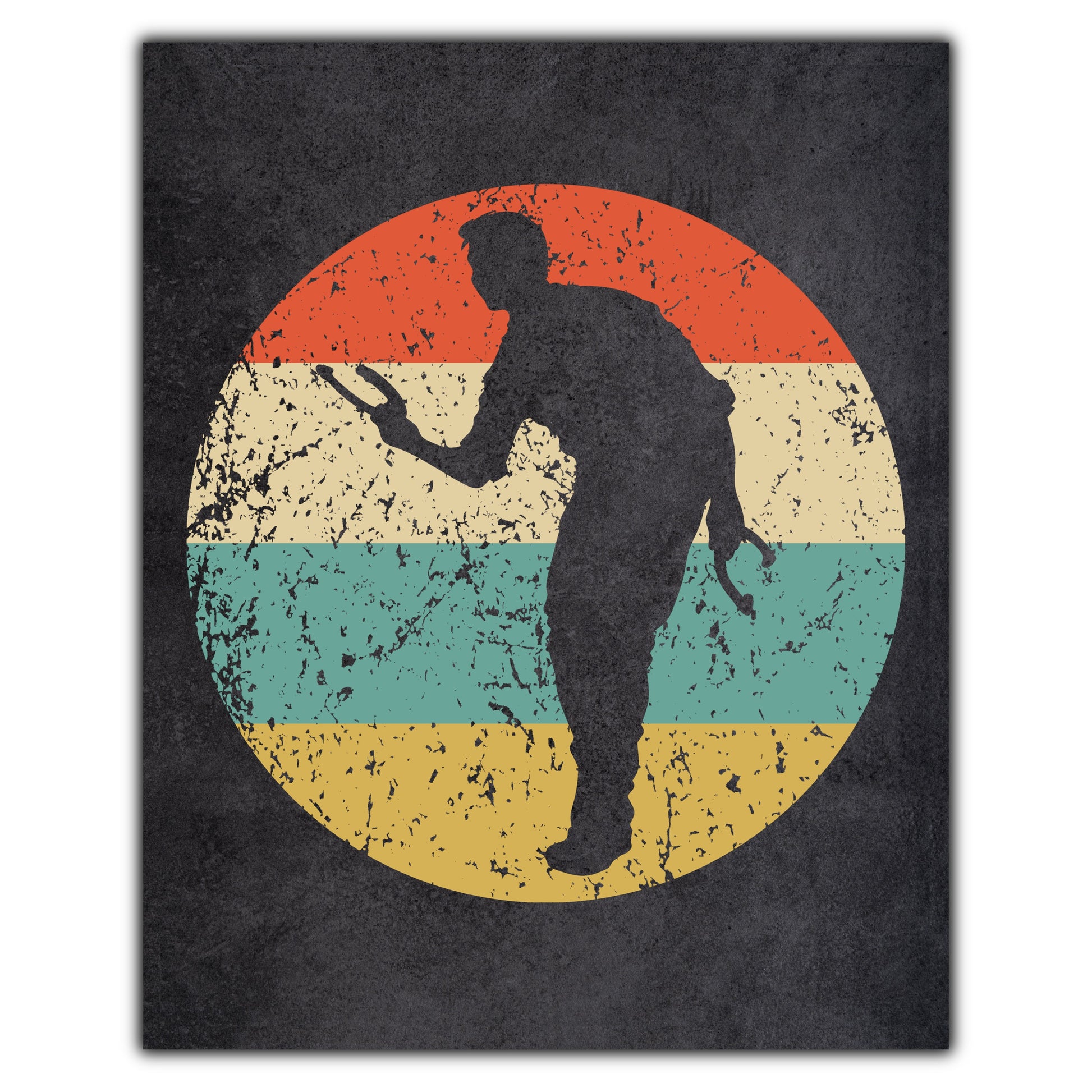 Horseshoes Player Icon Retro 8"x10" Wall Art Print