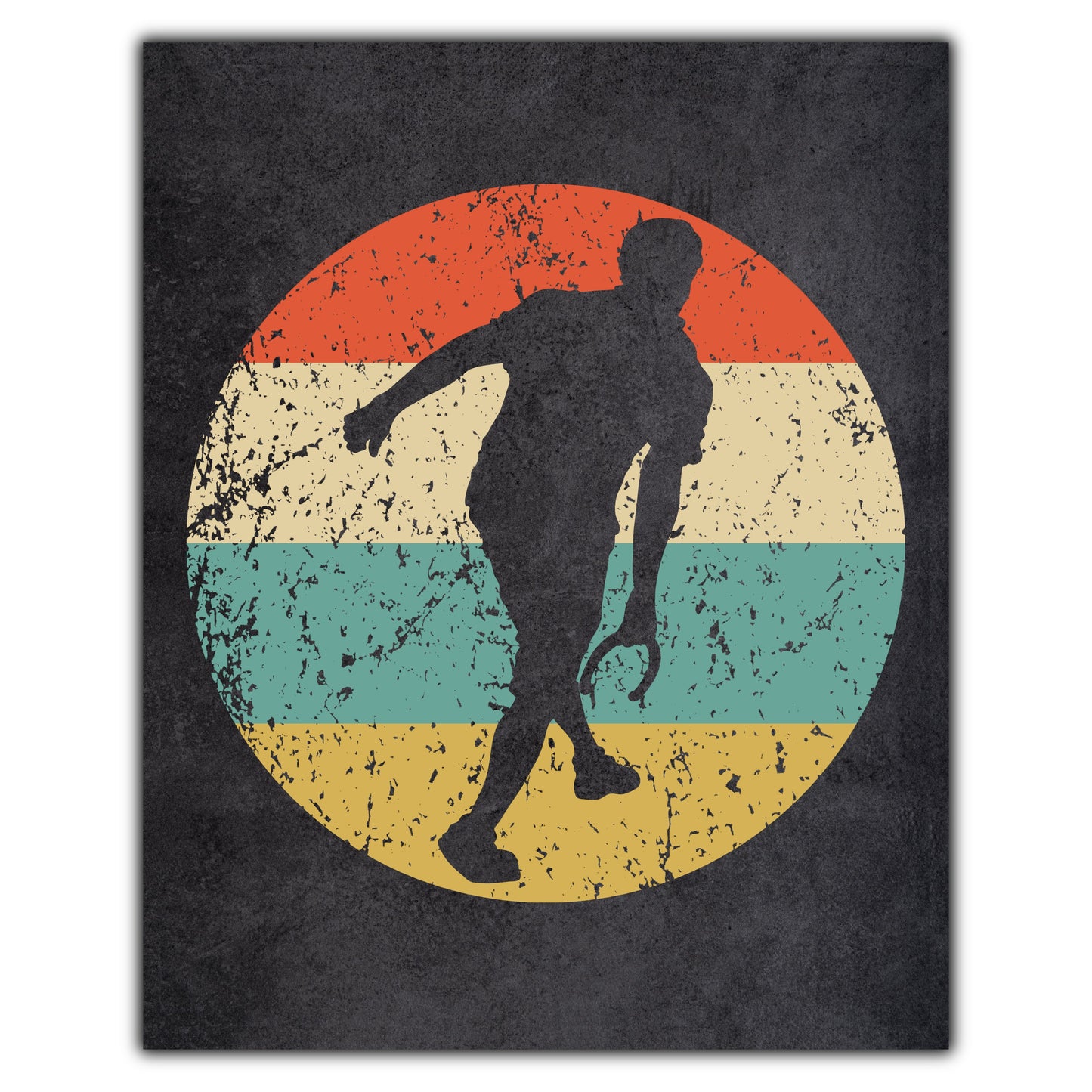 Man Playing Horseshoes Icon Retro 8"x10" Wall Art Print