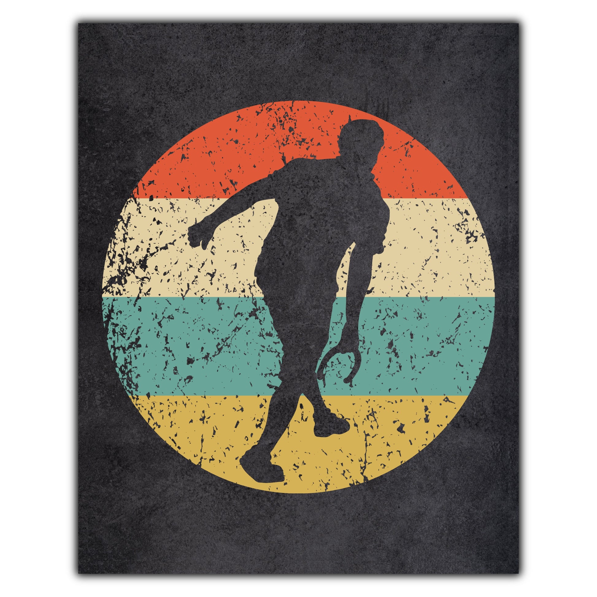 Man Playing Horseshoes Icon Retro 8"x10" Wall Art Print