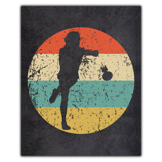 Lawn Darts Player Icon Retro 8"x10" Wall Art Print