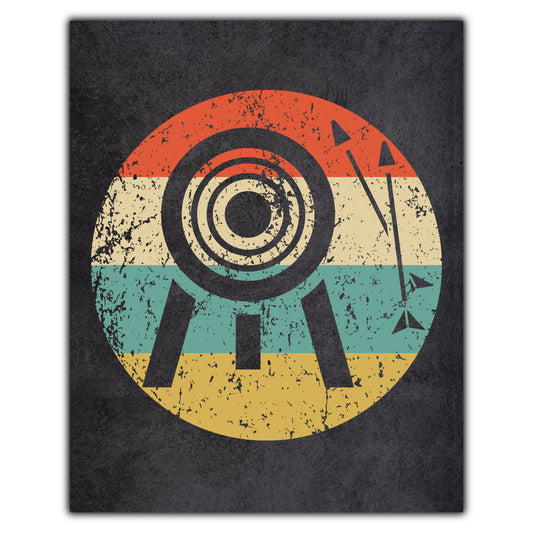 Archery Arrows Icon Retro 8"x10" Wall Art Print