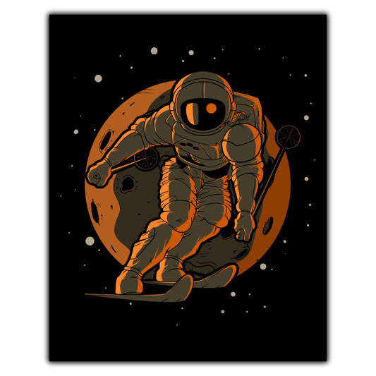 Skiing Astronaut Outer Space Spaceman 8"x10" Wall Art Print