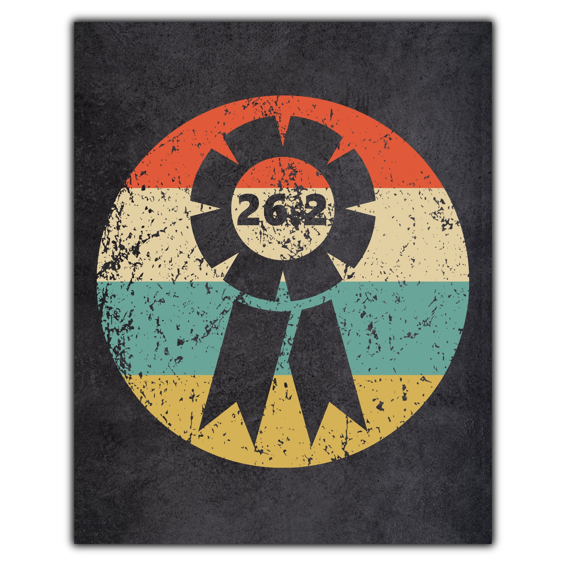 26.2 Miles Marathon Finisher Ribbon Icon Retro 8"x10" Wall Art Print