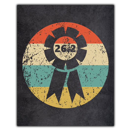 26.2 Miles Marathon Finisher Ribbon Icon Retro 8"x10" Wall Art Print