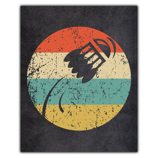 Flying Shuttlecock Badminton Icon Retro 8"x10" Wall Art Print
