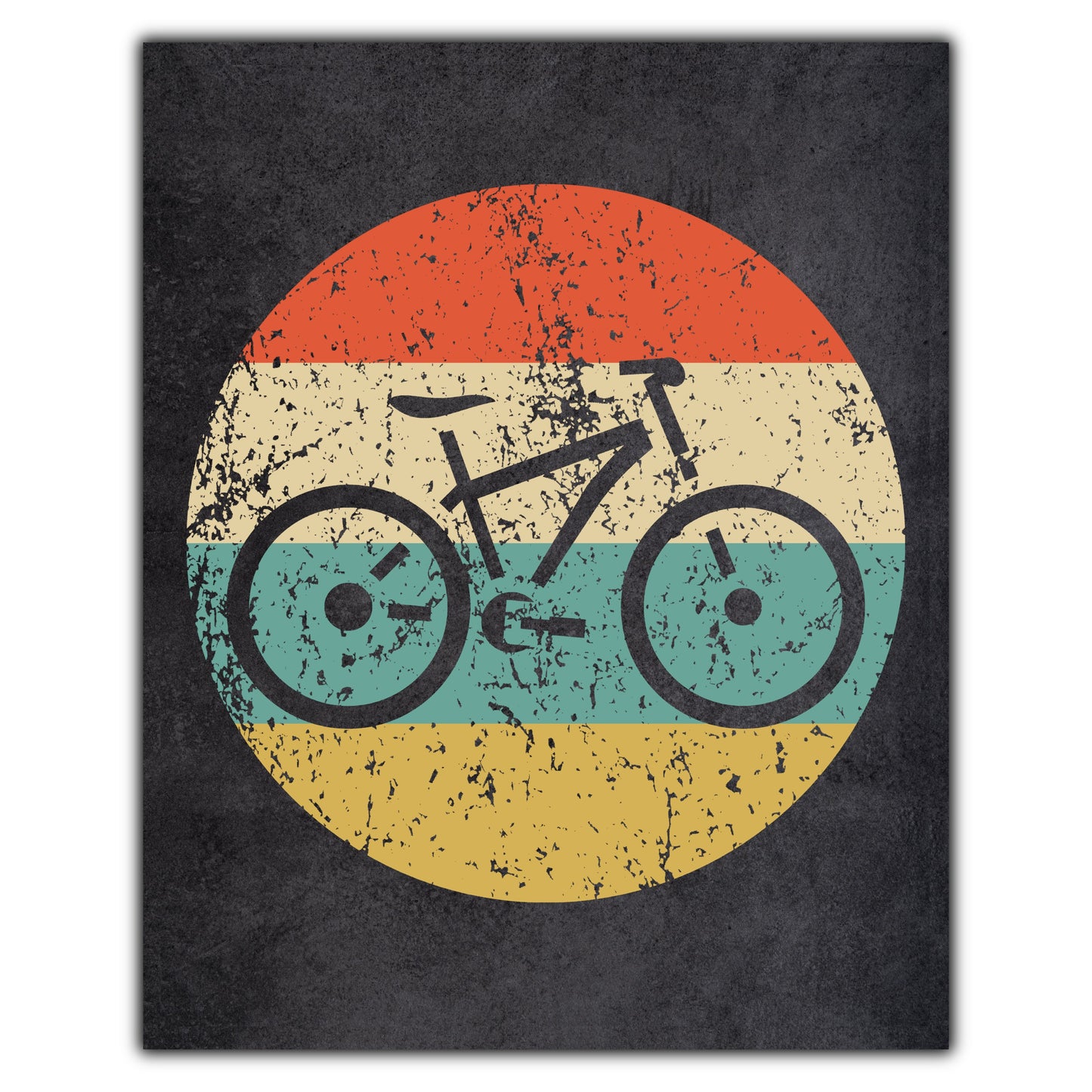 Bicycle Mountain Bike Icon Retro 8"x10" Wall Art Print