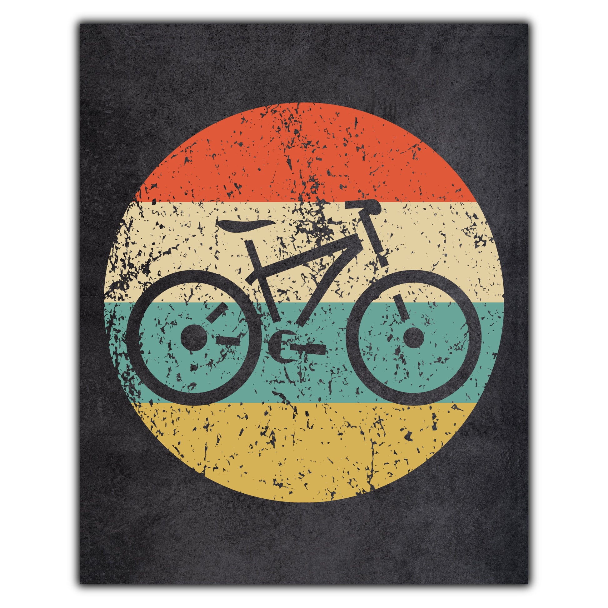 Bicycle Mountain Bike Icon Retro 8"x10" Wall Art Print