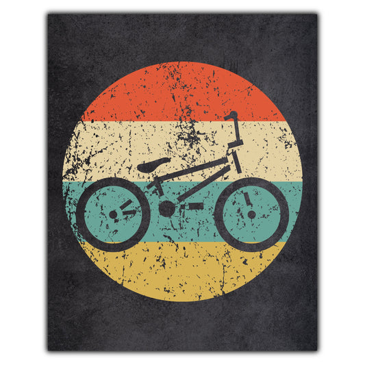 Bicycle BMX Bike Icon Retro 8"x10" Wall Art Print
