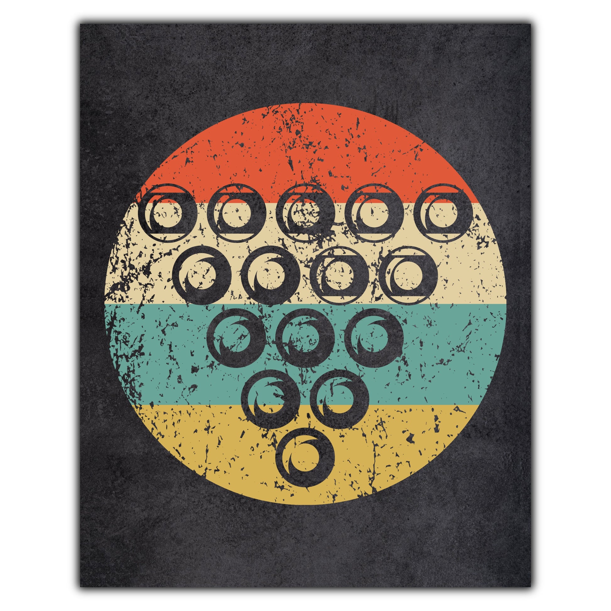 8 Ball Pool Rack Billiards Icon Retro 8"x10" Wall Art Print