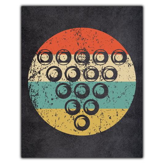 8 Ball Pool Rack Billiards Icon Retro 8"x10" Wall Art Print